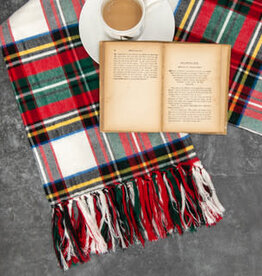White Tartan Throw