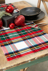 48" White Tartan Table Runner