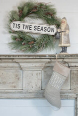 18" Grey Stocking w/White Stripes