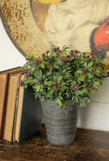 12" Pea Leaf W/Berries Bush