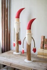 Painted Metal & Wood Santa