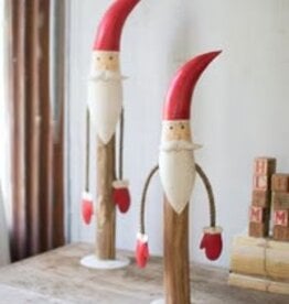 Painted Metal & Wood Santa