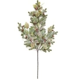 Snowy Fittonia, Pine & Berries Spray, 28"