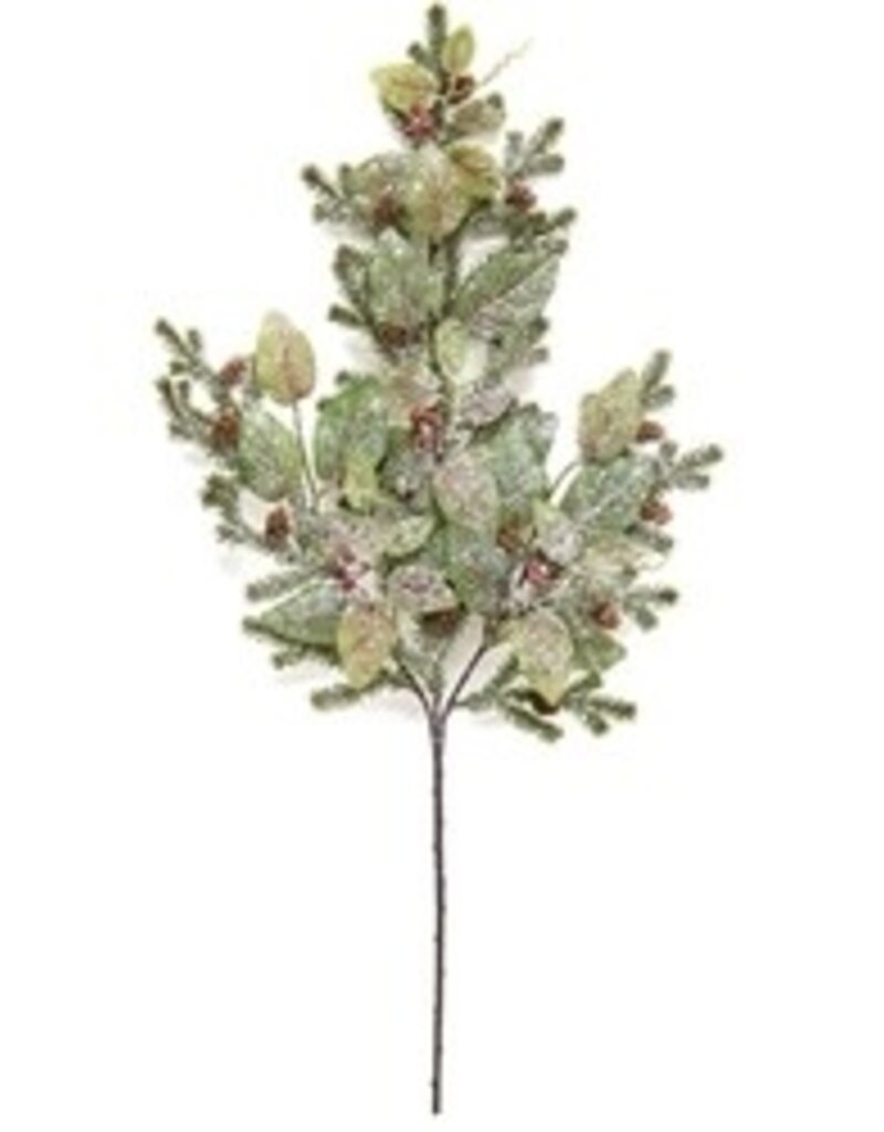 Snowy Fittonia, Pine & Berries Spray, 28"