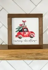 Christmas Truck, Dark Walnut, 7x7