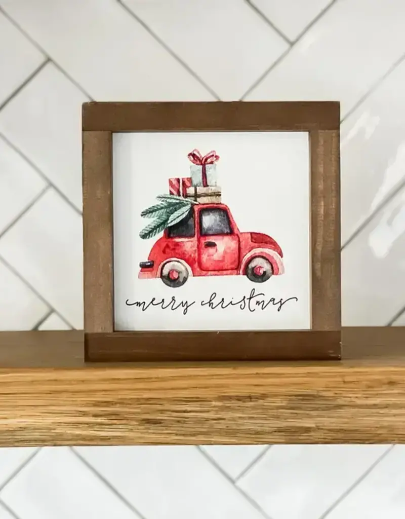 Christmas Truck, Dark Walnut, 7x7