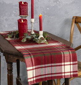 48" Red Plaid Table Runner