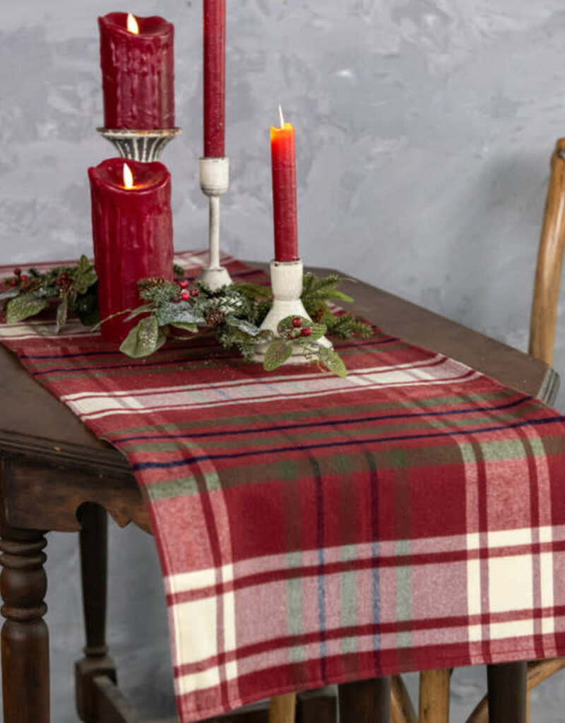 48" Red Plaid Table Runner