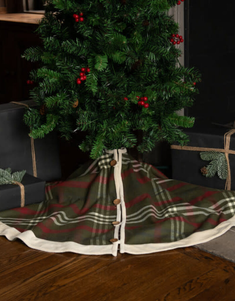 50" GREEN, RED & WHITE PLAID TREE SKIRT