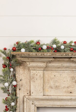 72" RED & WHITE BALL GARLAND W/ 1.5" BALL