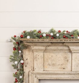 72" RED & WHITE BALL GARLAND W/ 1.5" BALL