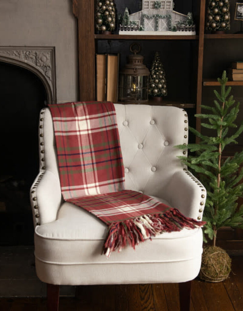 Red Plaid Throw Blanket