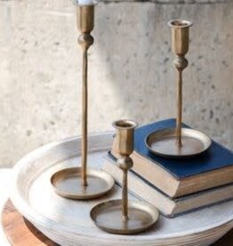 S/3 Gold Plate Candle Holders