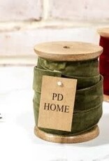 12Yard Olive Velvet Ribbon Spool