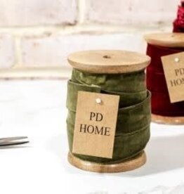 12Yard Olive Velvet Ribbon Spool
