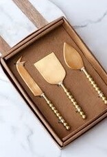 3pc. Gold Ball Cheese Knife Set