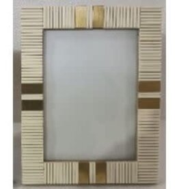 5x7 White Resin w/Brass Frame