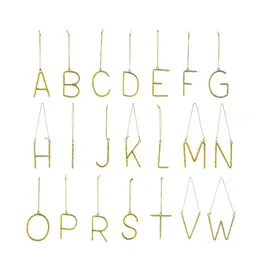 Metal Alphabet Ornament w/Beads 2 finishes