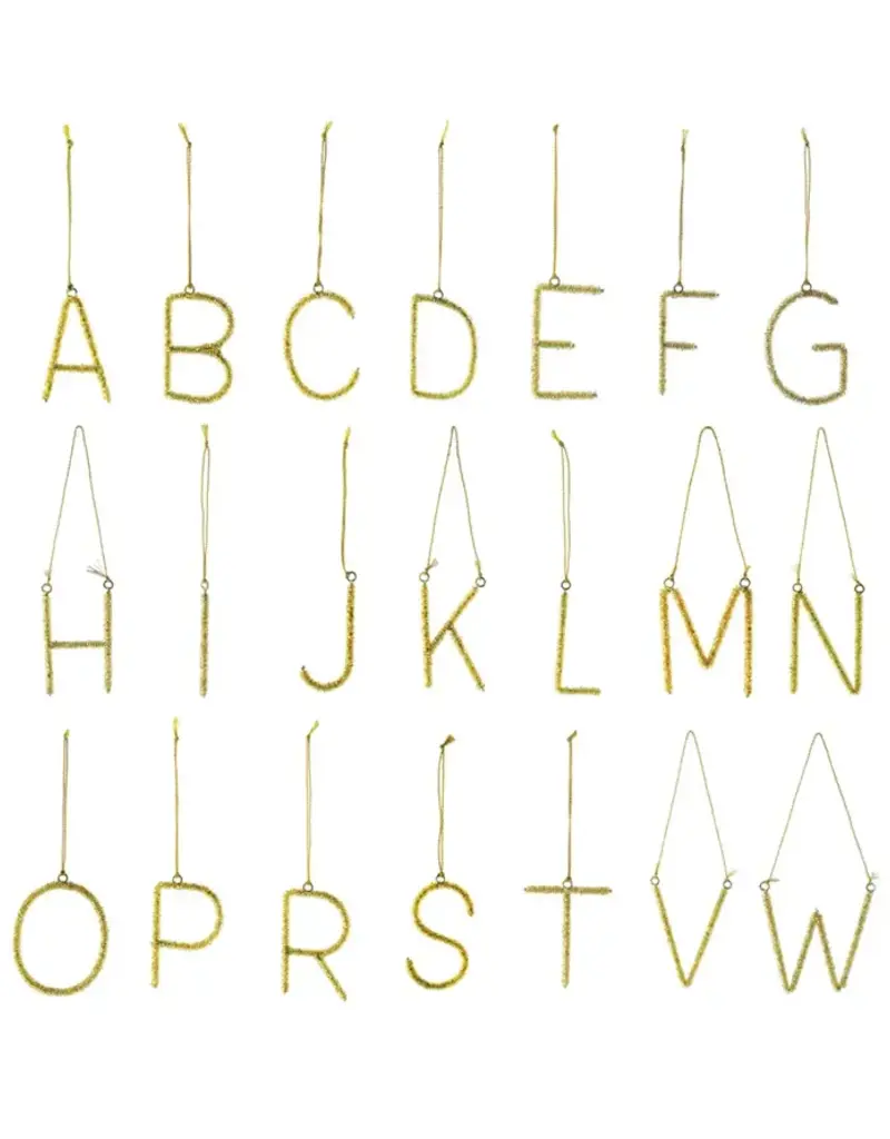 Metal Alphabet Ornament w/Beads 2 finishes