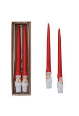 10"H Unscented Santa Taper Candles in Box, Set of 2