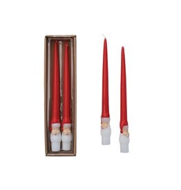 10"H Unscented Santa Taper Candles in Box, Set of 2