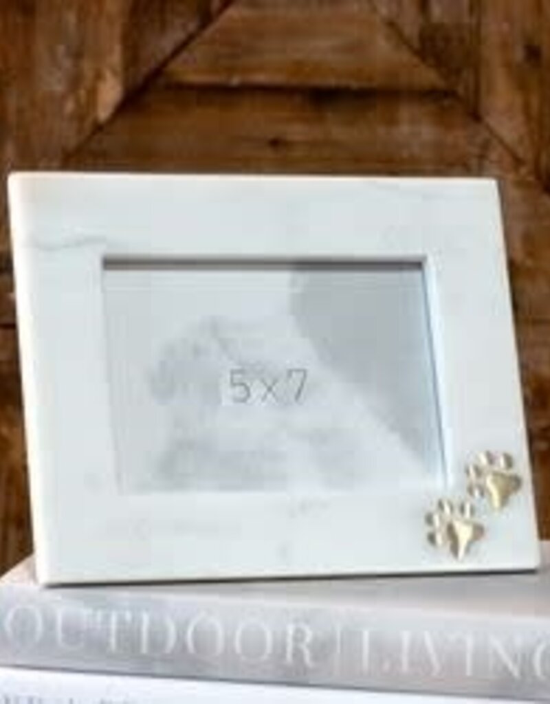 5x7 Marble Paw Print Frame