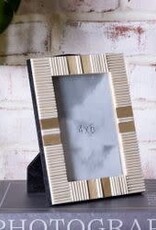4x6 White Resin W/Brass Frame