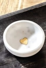 4" Marble Tray w/Gold Heart Inlay