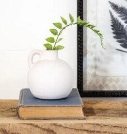 4" MATTE WHITE HANDLE VASE