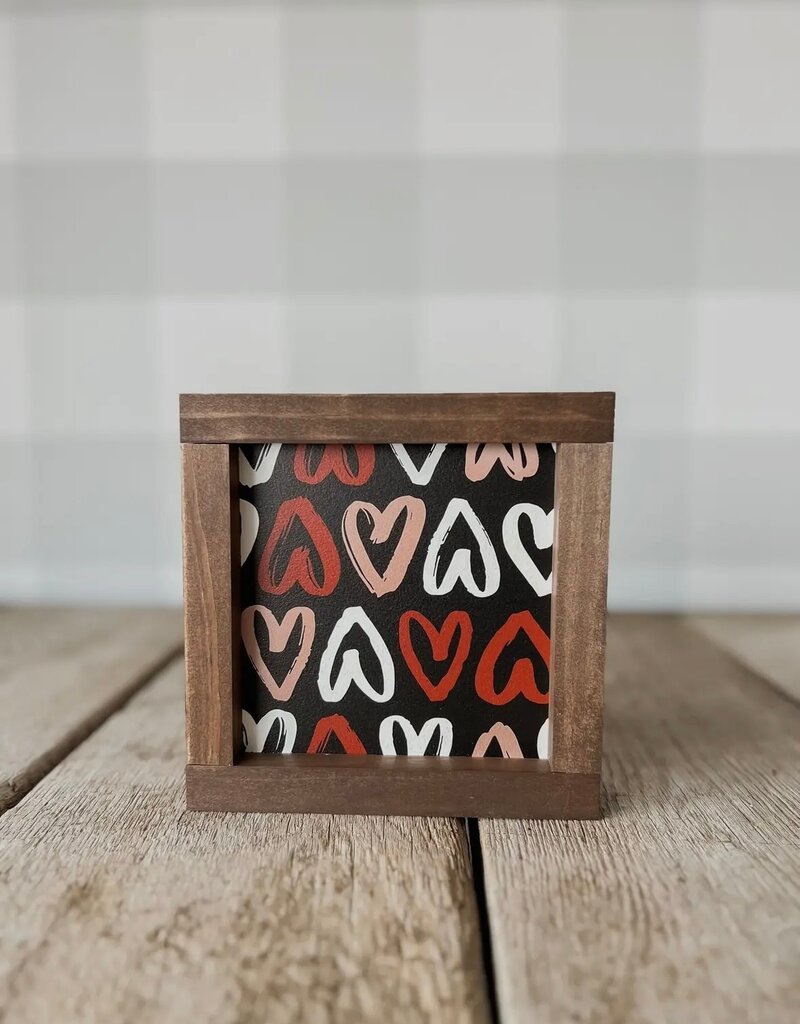 Valentines wood sign #4, 7x7,