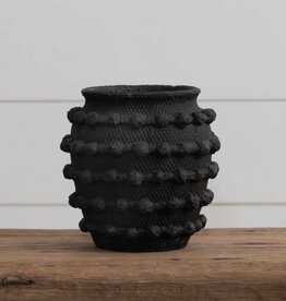 Black Textured Knot Vase, Small