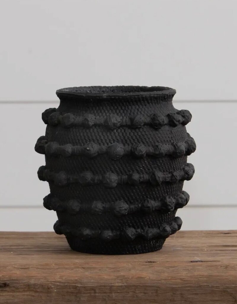 Black Textured Knot Vase, Small