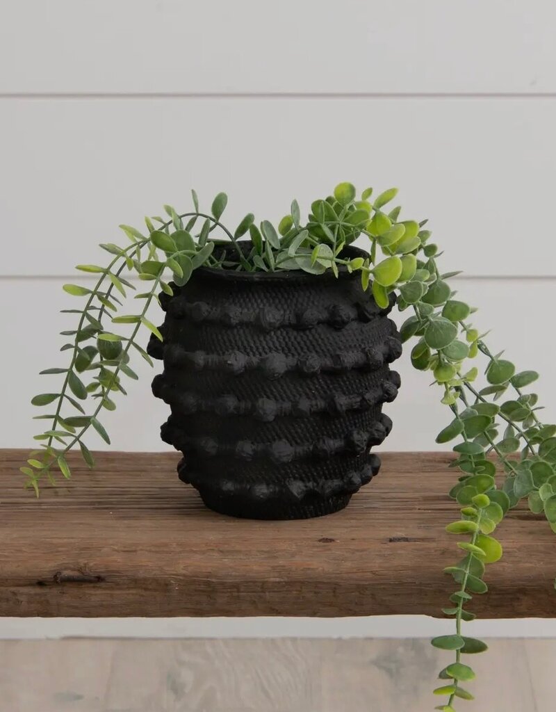 Black Textured Knot Vase, Small