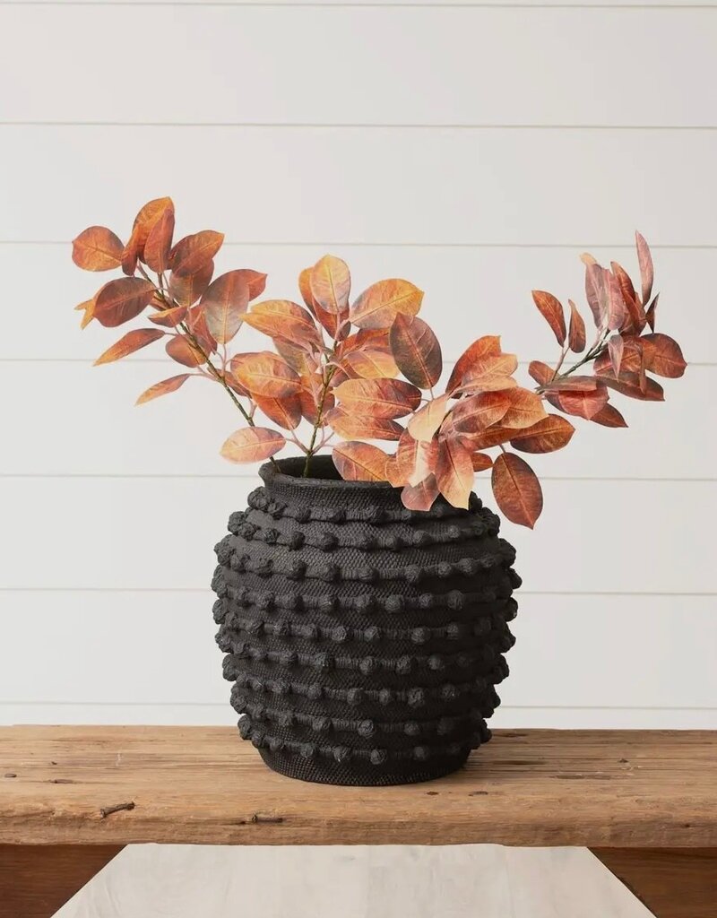 Black Textured Knot Vase, Large
