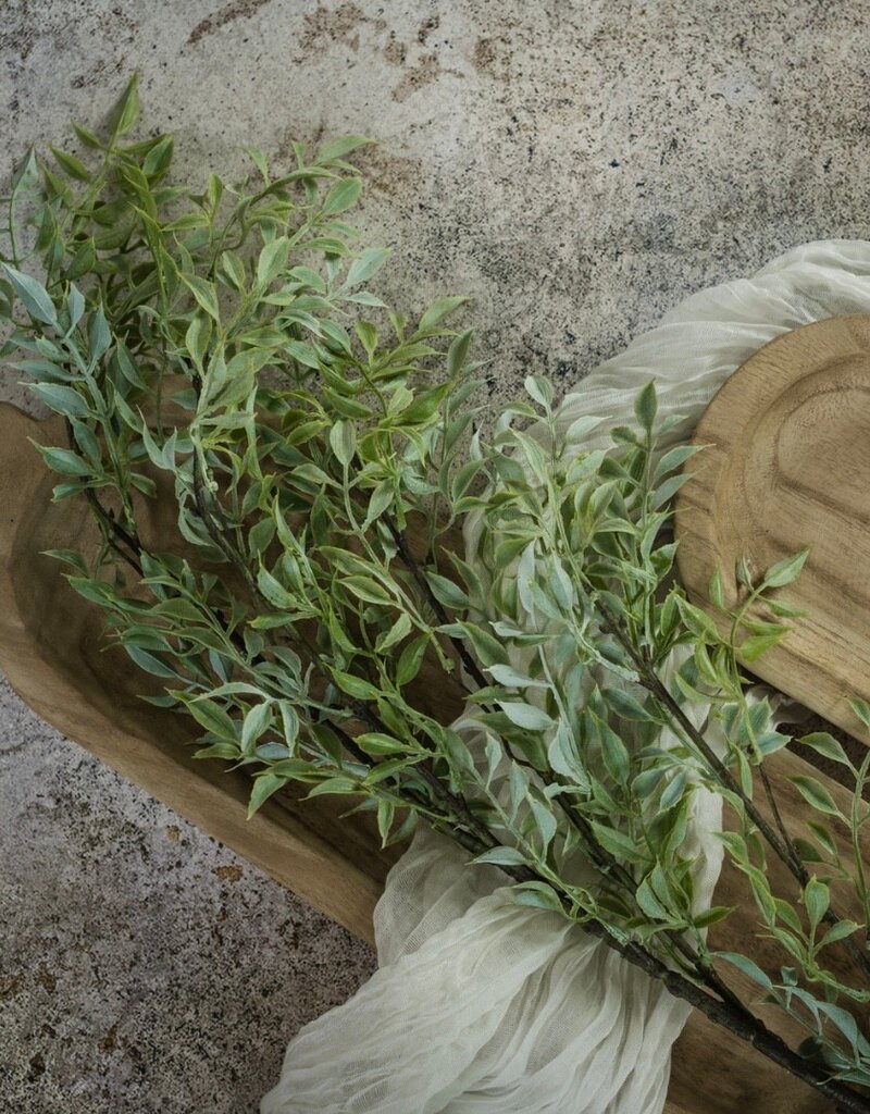 39" Soft Green Tea Leaf Branch