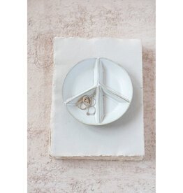 Stoneware Peace Sign Divided Dish with 4 Sections