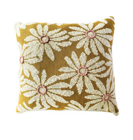 20" Cotton Pillow w/Flowers