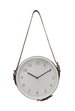 Plastic Hanging Wall Clock w/ Adjustable Leather Strap