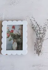 Scalloped Photo Frame, White, 4x6