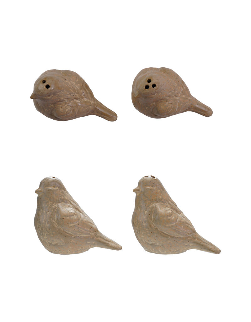 Stoneware Salt & Pepper Shakers, bird, Set of 2 (Each Varies)