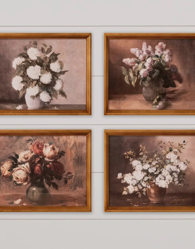 Antique Gold Framed Botanical Prints, 4 assorted