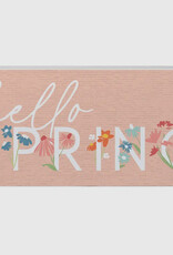 Hello Spring Flowers Block Sign