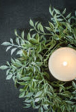 12" Soft Green Tea Leaf Candle Ring