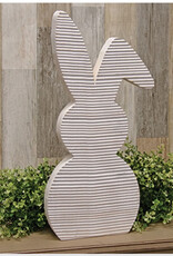 White Corrugated Wooden Bunny Sitter, 18"H
