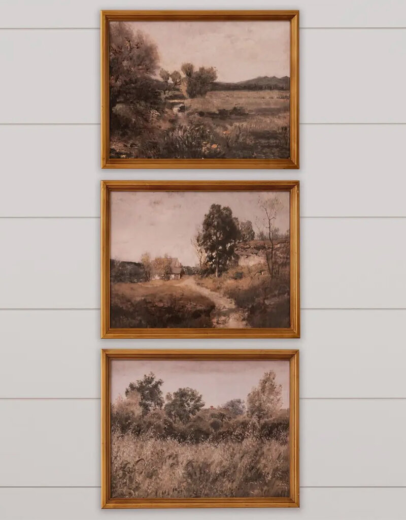 12x16, Vintage Landscape, Antique gold Frame