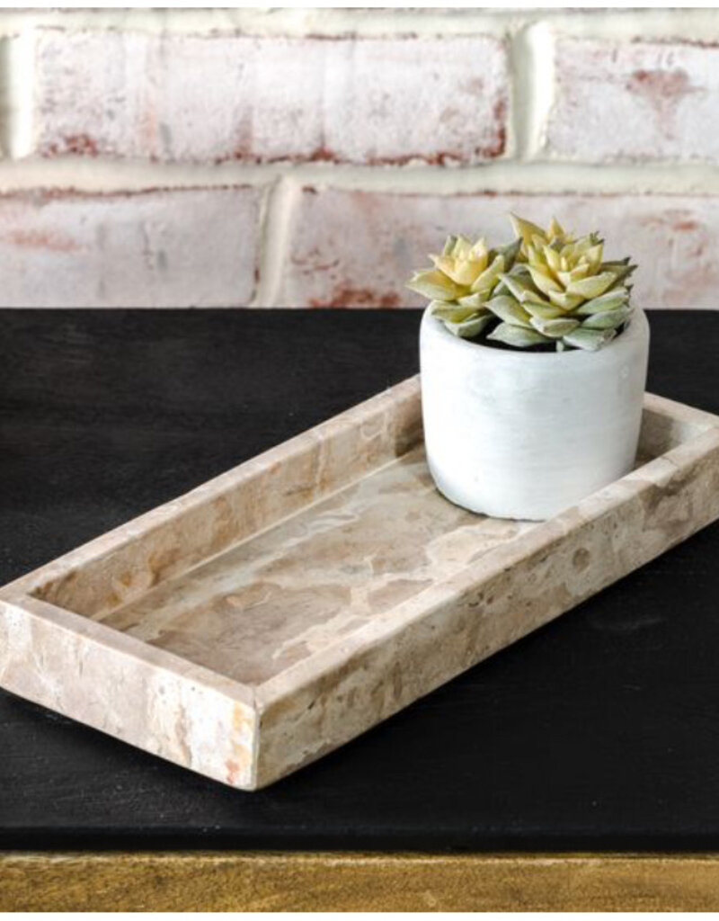 Beige Marble Vanity Tray, 10x4.25