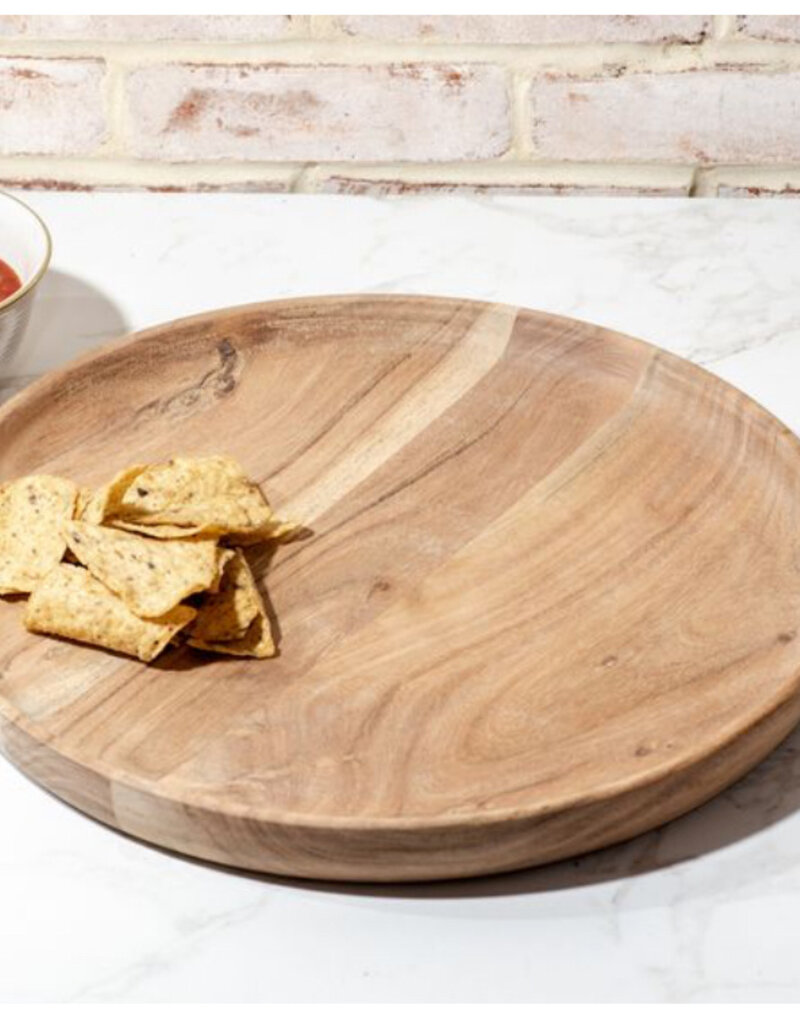 16" Acacia Wood Snack Tray