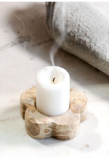Beige Marble Flower Tealight Holder