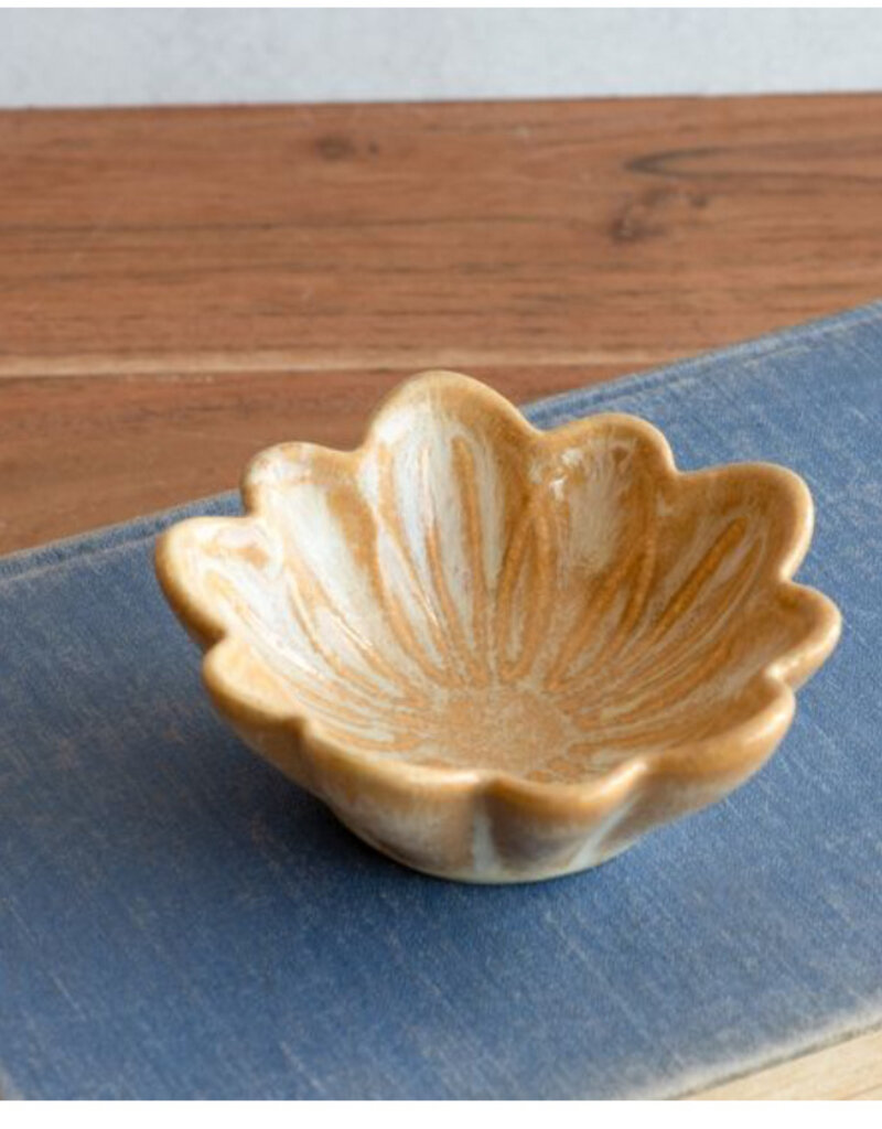 Honey Brown Flower Dish