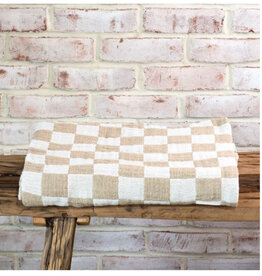 Camel Checkered Throw, 50x60